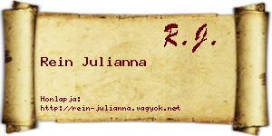 Rein Julianna névjegykártya